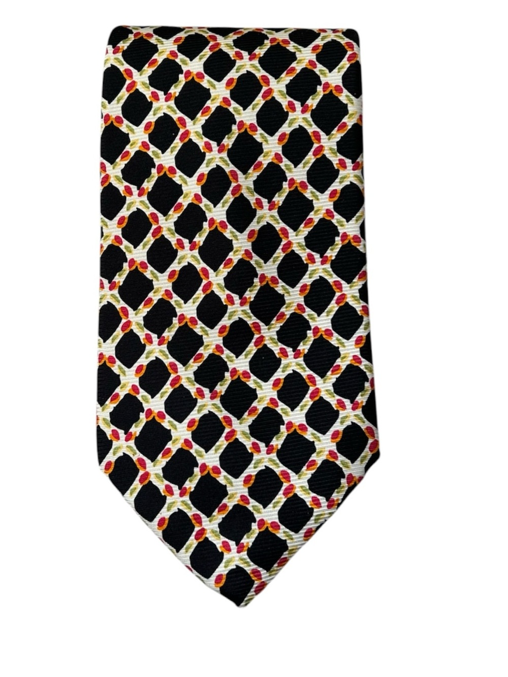 Robert Talbott Silk Tie Geometric Lattice Mesh Design